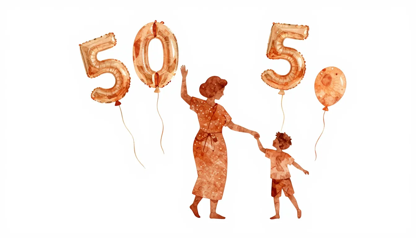 Watercolor style. Silhouette of a dancing grandmother and a ...