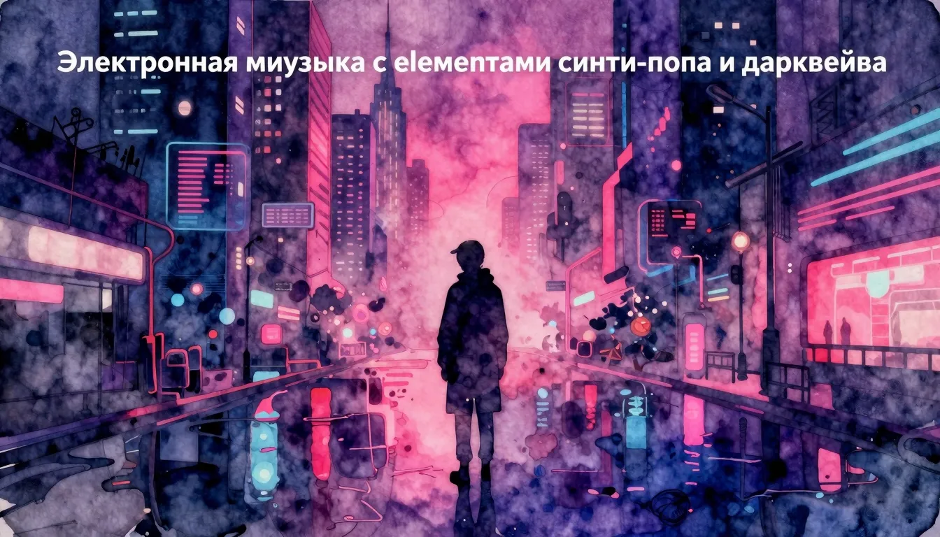 Vibrant watercolor style. Genre: "Электронная музыка с элеме...
