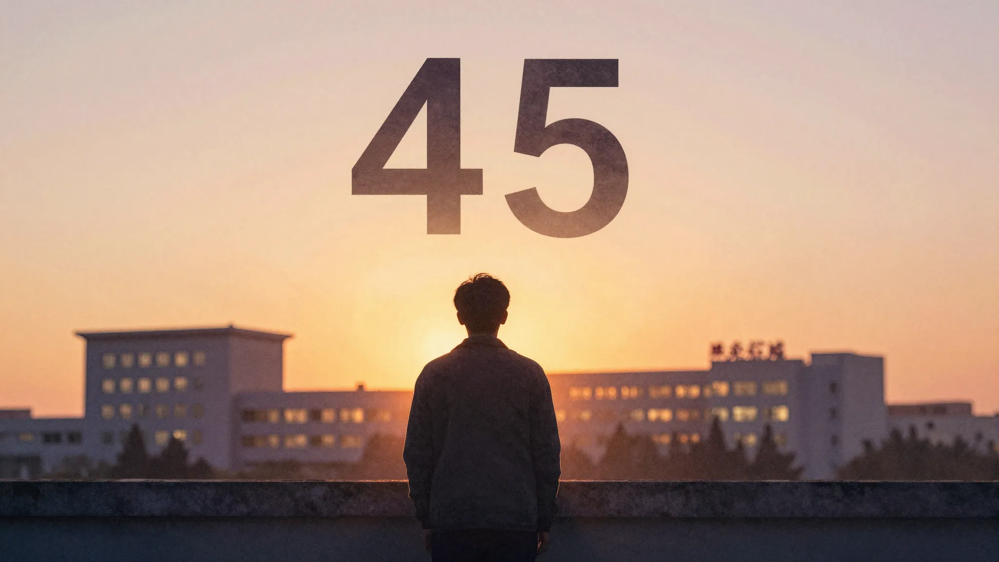 Watercolor style. Silhouette of a person looking at a warm s...