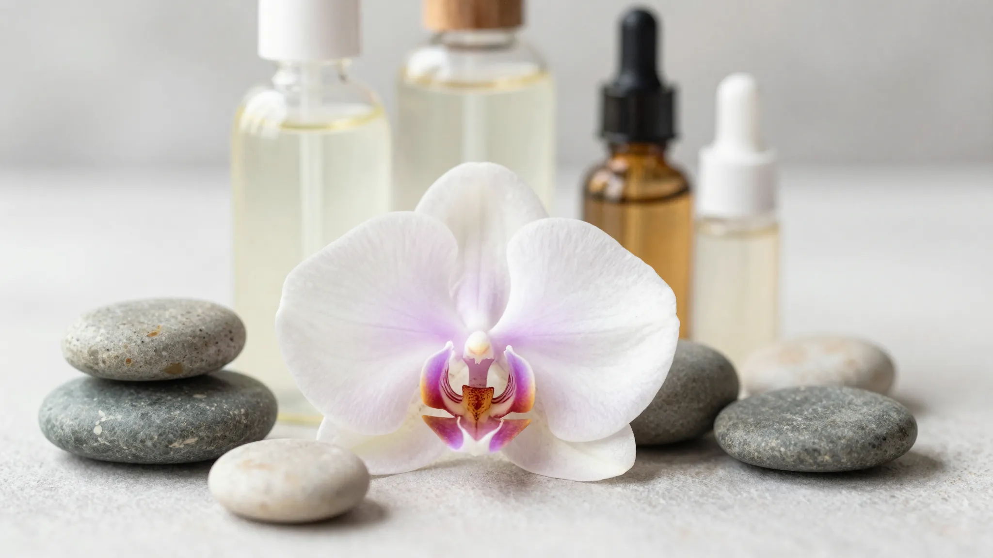 Watercolor style. Close-up of spa accessories, a delicate or...