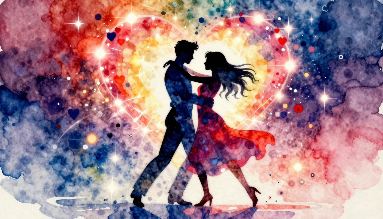 Vibrant watercolor style. Disco album cover, vibrant colors,...