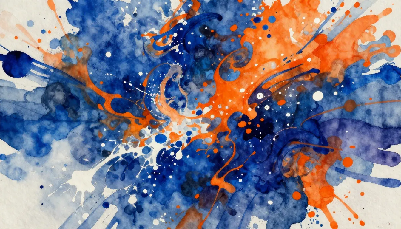 Vibrant watercolor style. A vibrant, chaotic abstract painti...