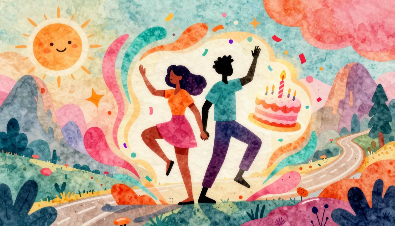 Vibrant watercolor style. A vibrant, colorful album cover il...