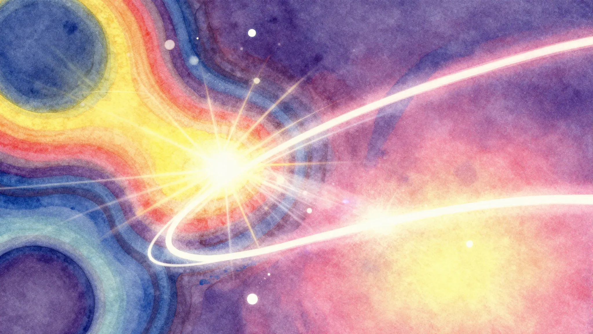 Vibrant watercolor style. Disco-funk album cover, vibrant co...