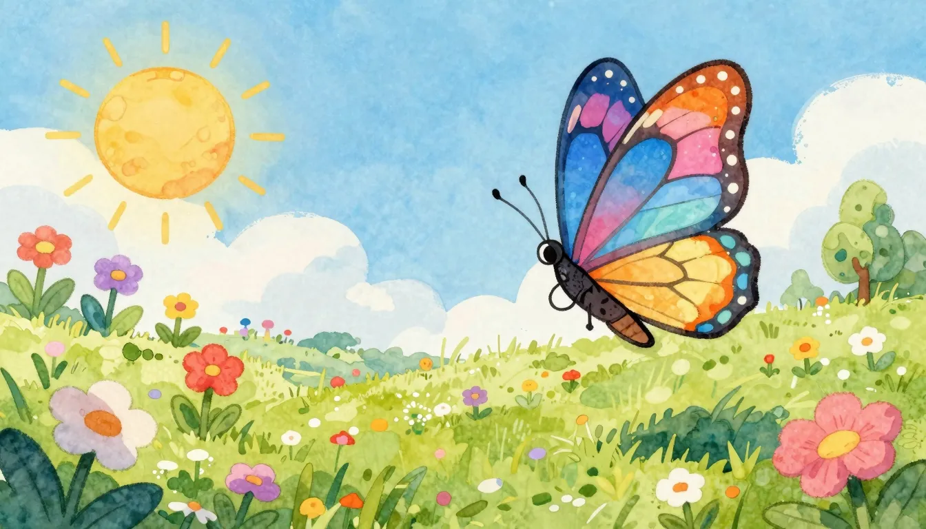 Vibrant watercolor style. A vibrant, whimsical children's so...