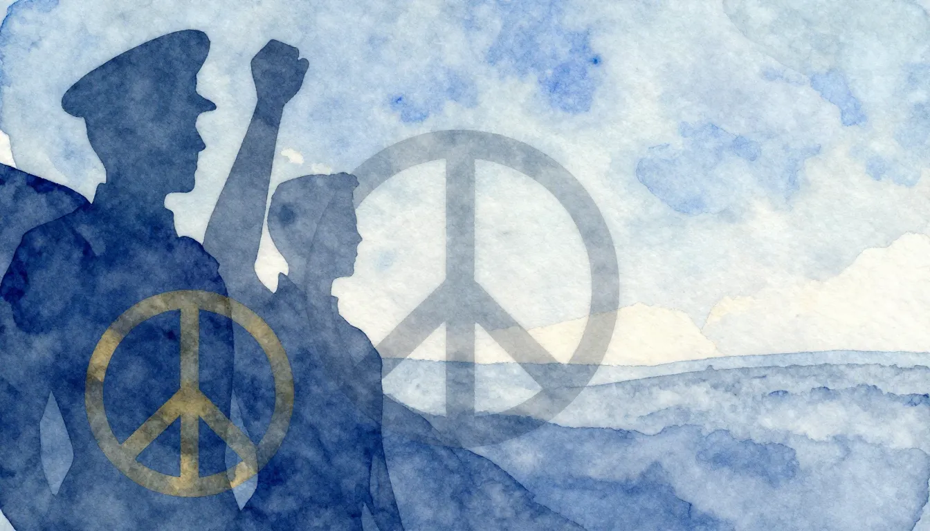 Vibrant watercolor style. A minimalist, patriotic ballad alb...