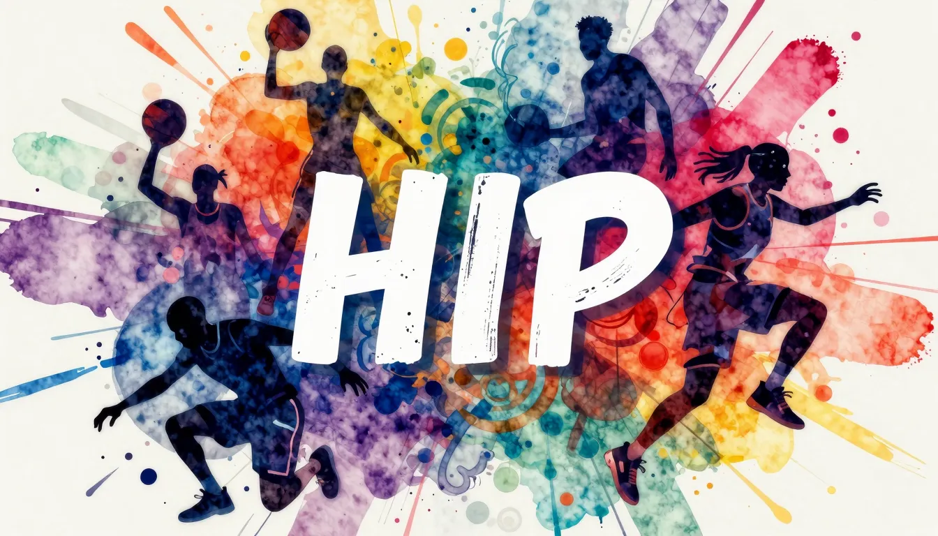 Vibrant watercolor style. Hip-hop album cover, sports theme,...
