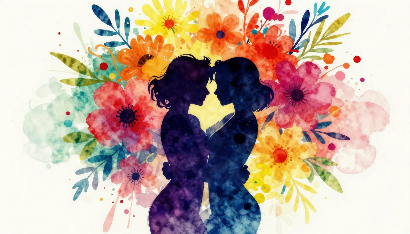 Vibrant watercolor style. Vibrant pop art style, abstract fl...