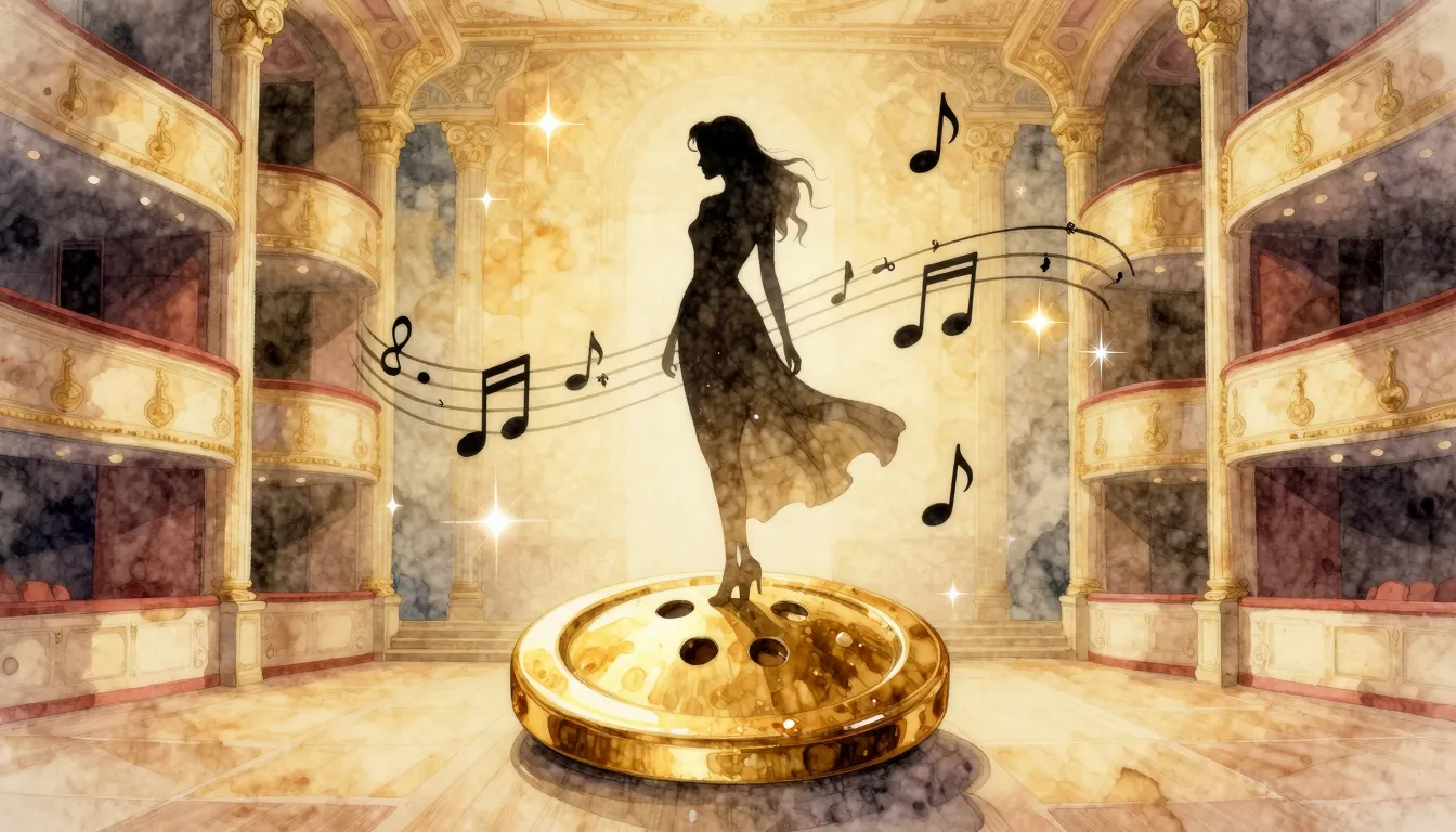 Watercolor style. Silhouette of an elegant woman standing on...