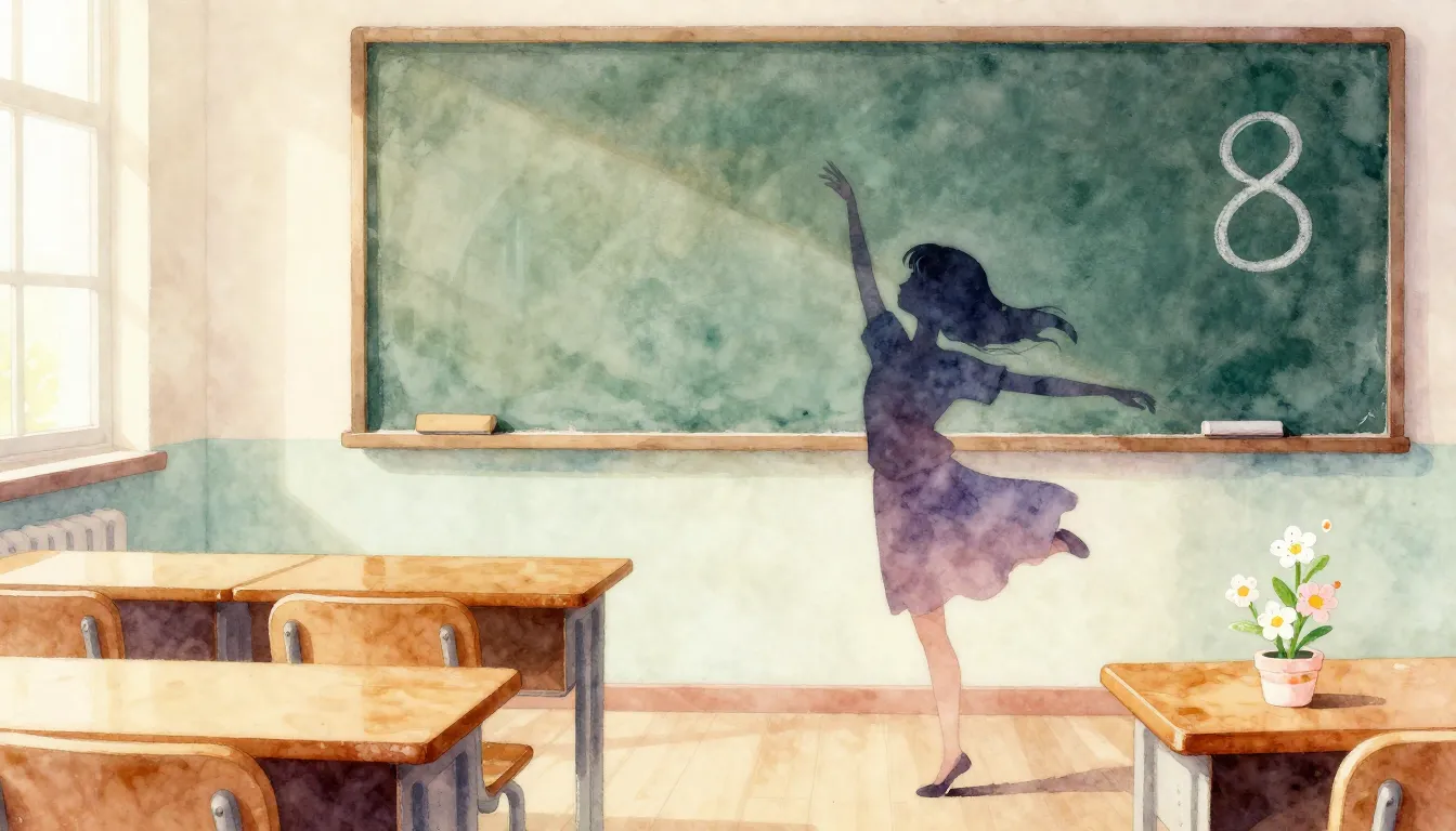 Watercolor style. A minimalist silhouette of a girl dancing ...