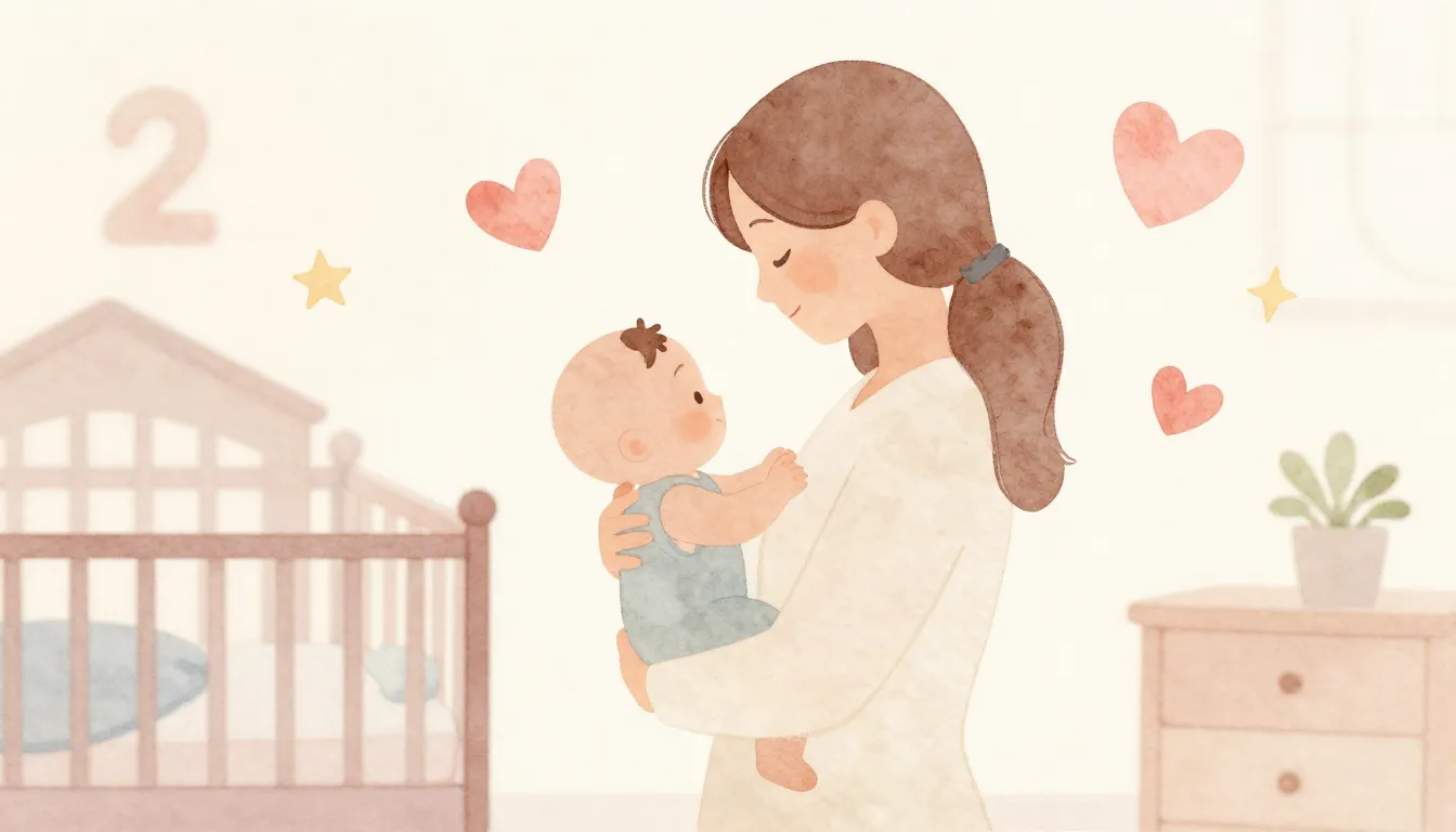 Watercolor style. A minimalist silhouette of a mother holdin...