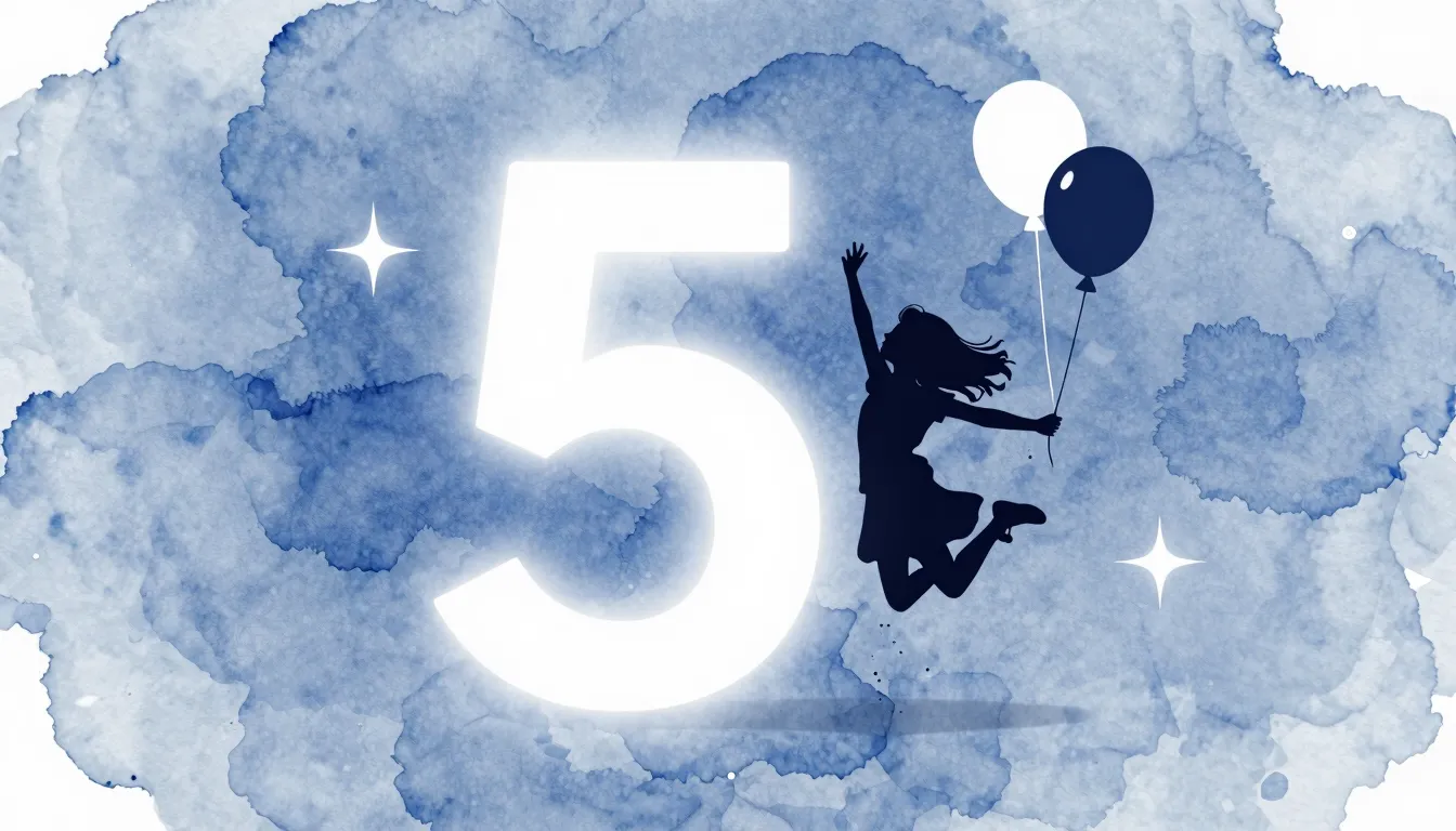 Watercolor style. Silhouette of a small girl jumping joyfull...