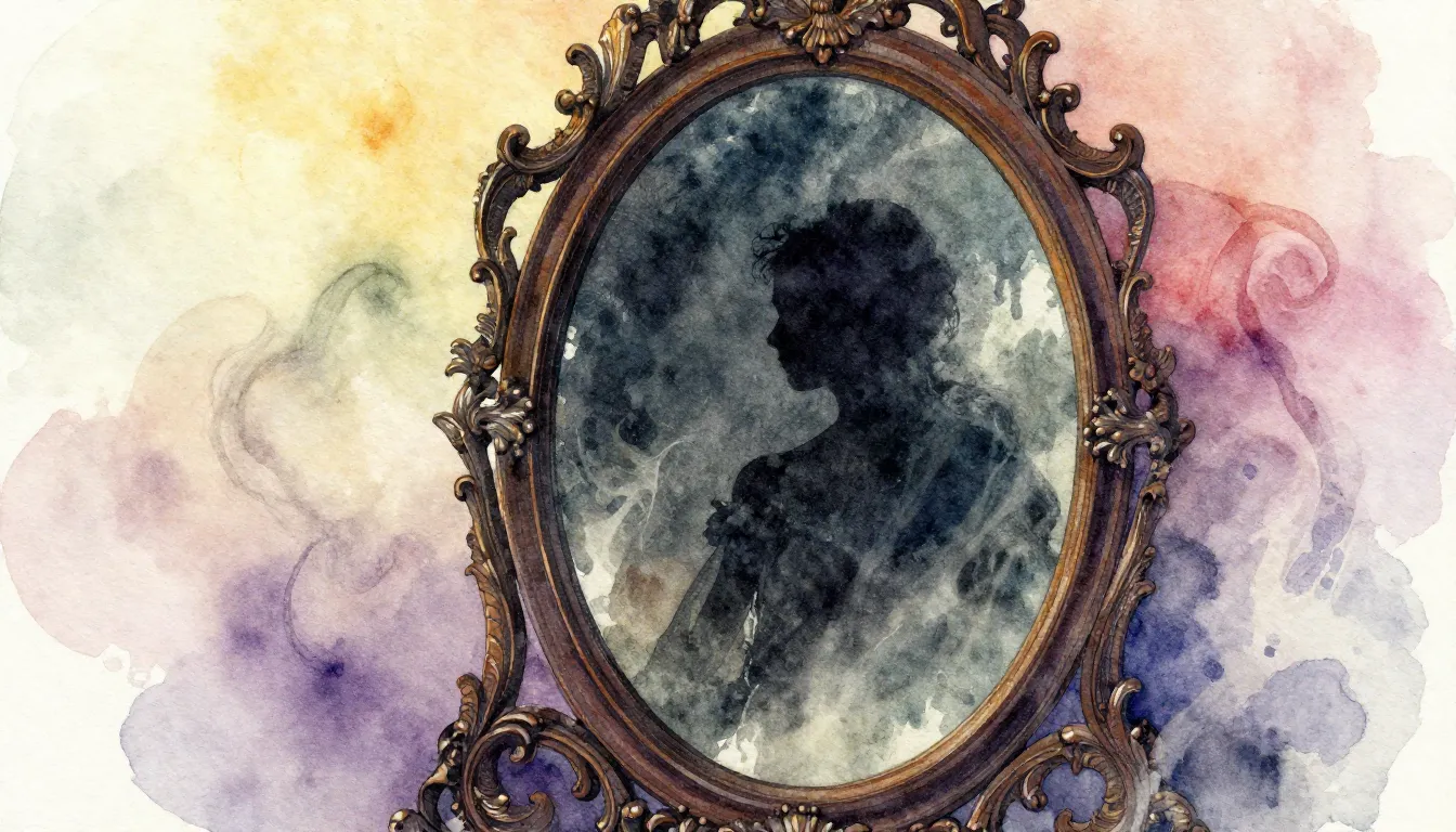 Vibrant watercolor style. Folk song album cover: an ornate, ...