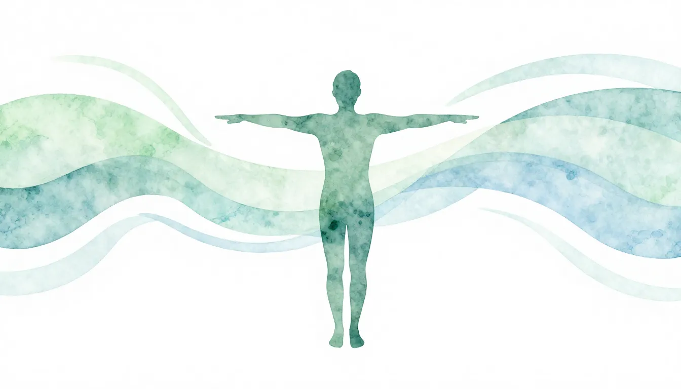 Watercolor style. Minimalist abstract illustration of a huma...