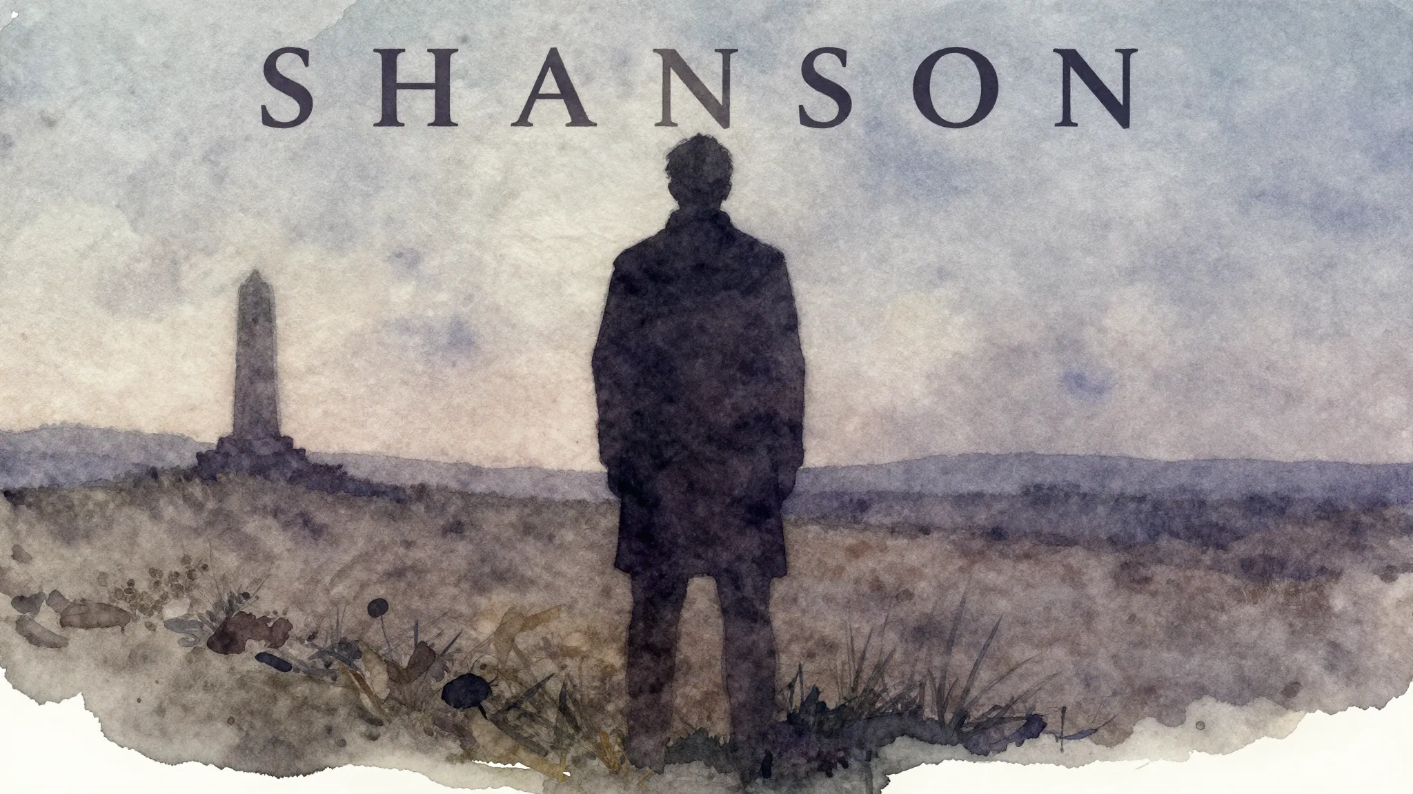 Vibrant watercolor style. Shanson album cover: somber, dark,...