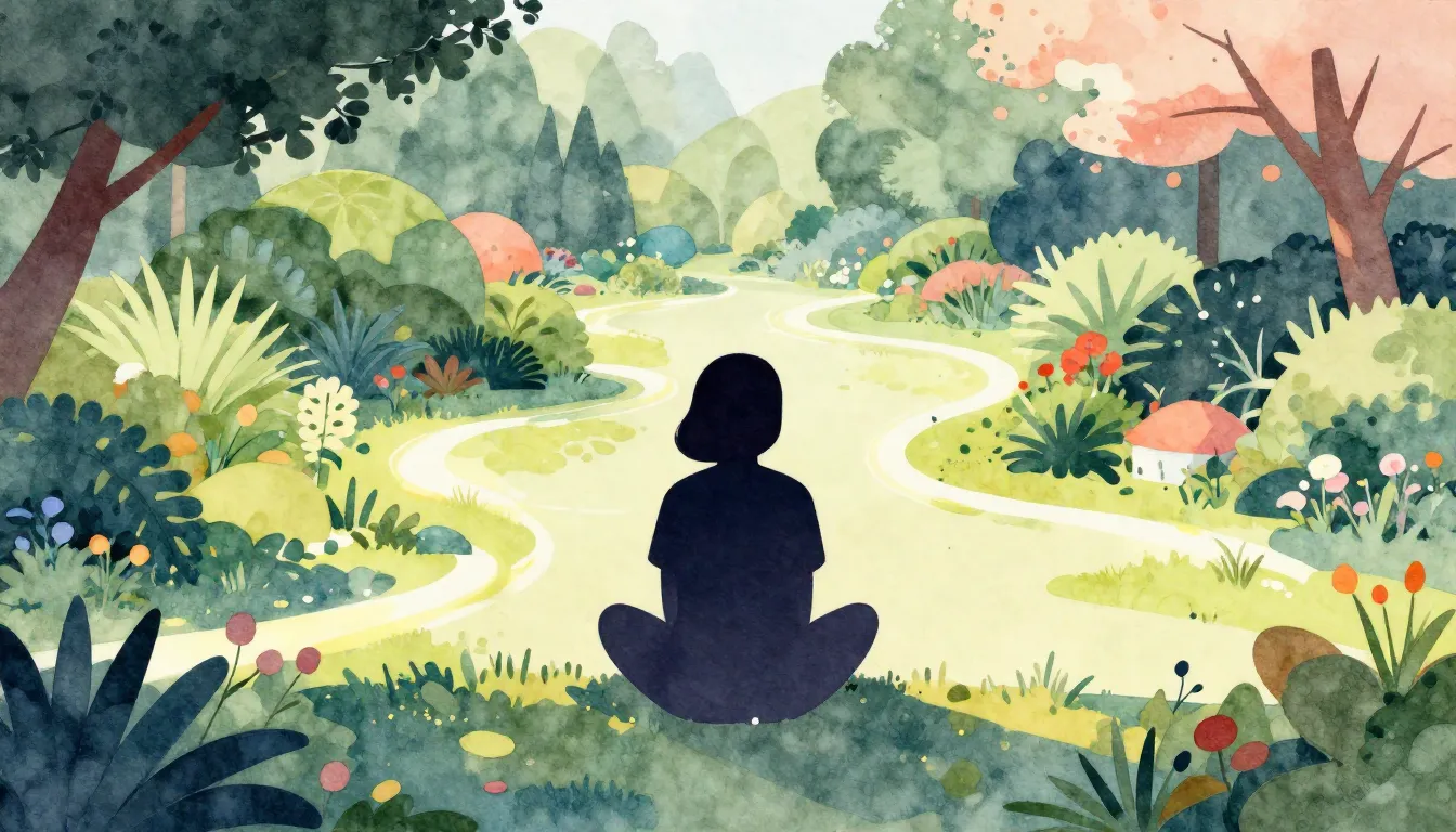 Watercolor style. A stylized silhouette of a person sitting ...