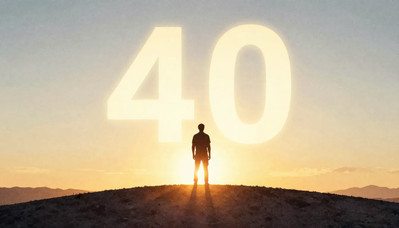 Watercolor style. A silhouette of a man standing on a hill l...