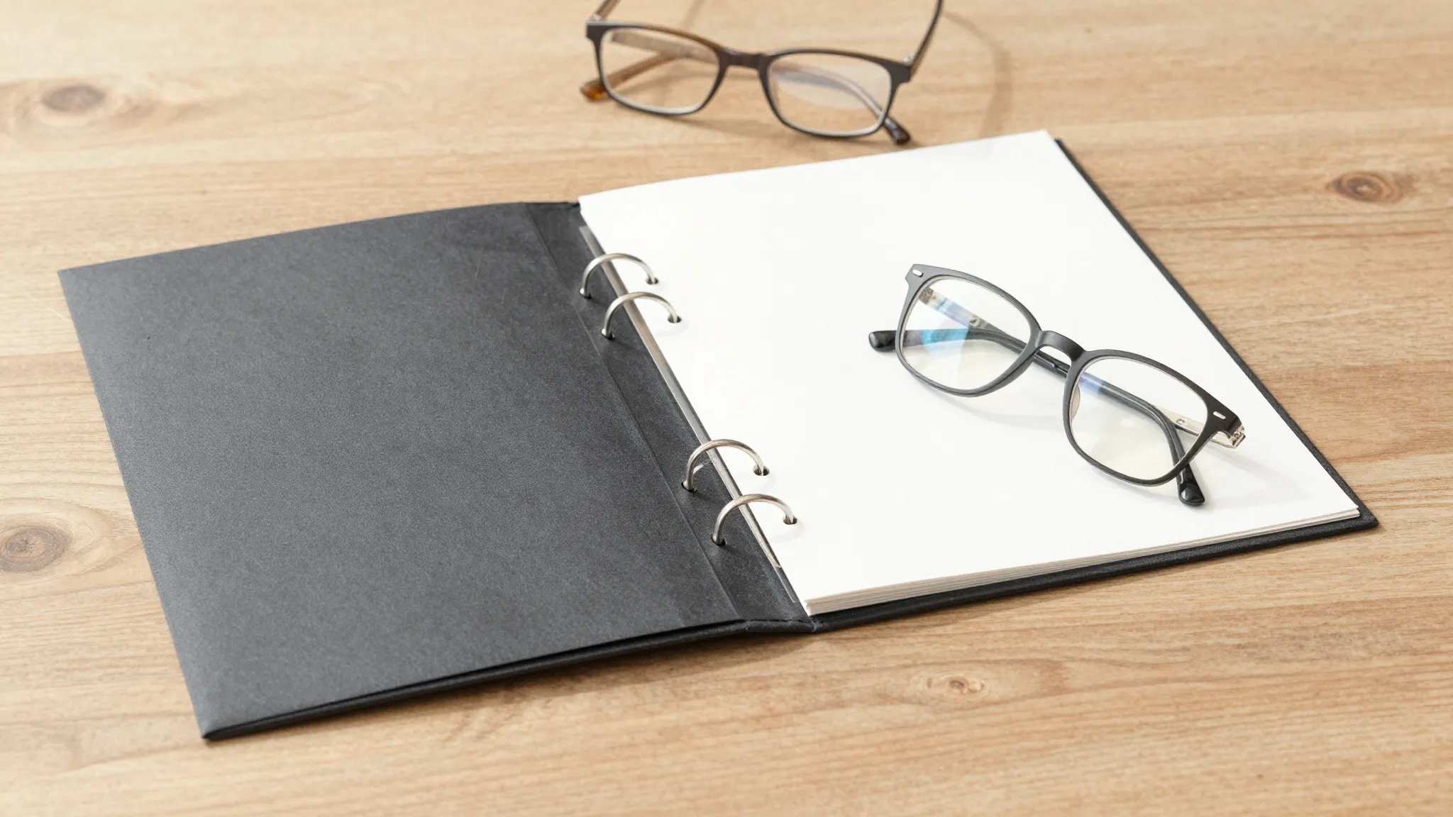 Watercolor style. A minimalist business setting, a folder on...