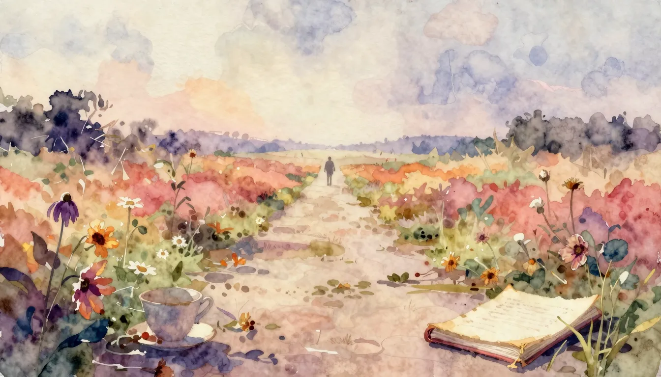 Vibrant watercolor style. A melancholic, dreamlike album cov...