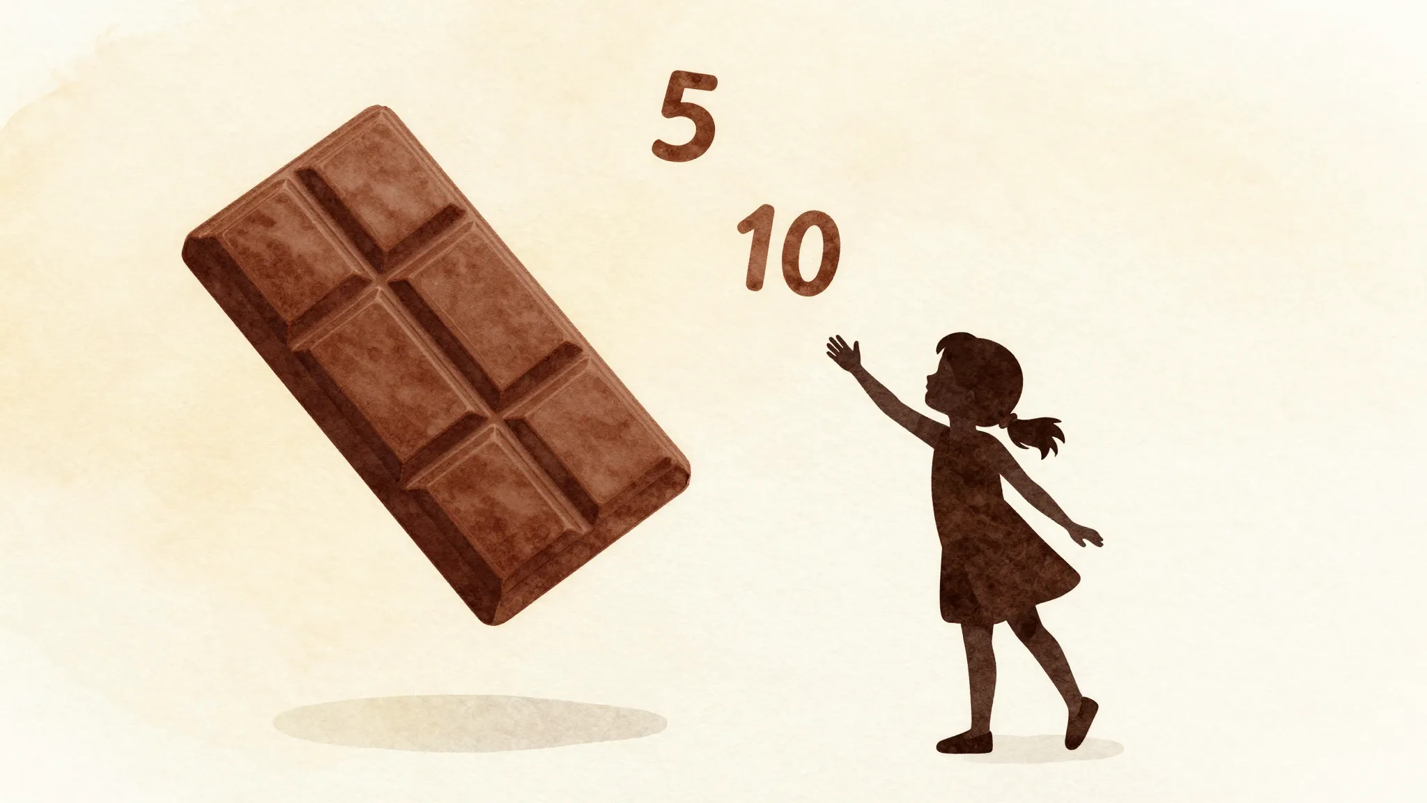 Watercolor style. Silhouette of a tiny girl reaching for a l...