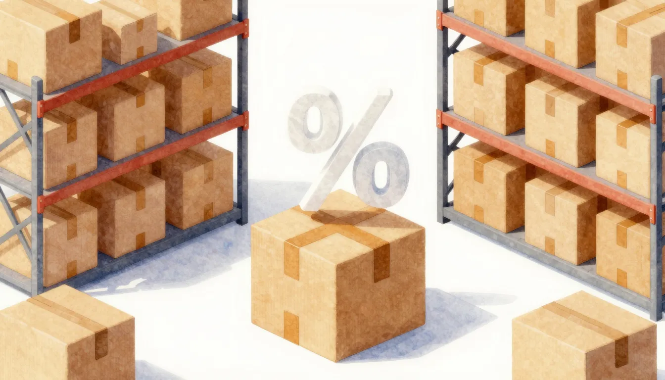 Watercolor style. 3d isometric illustration of a warehouse w...