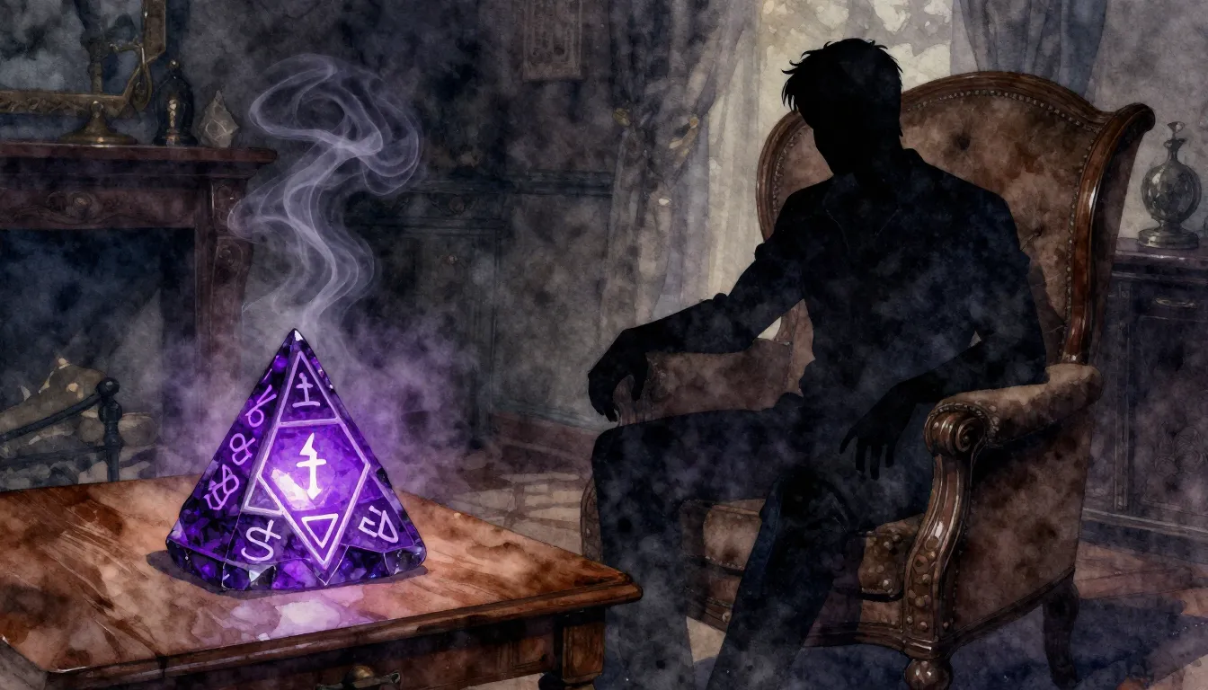 Watercolor style. A silhouette of a man sitting in a vintage...