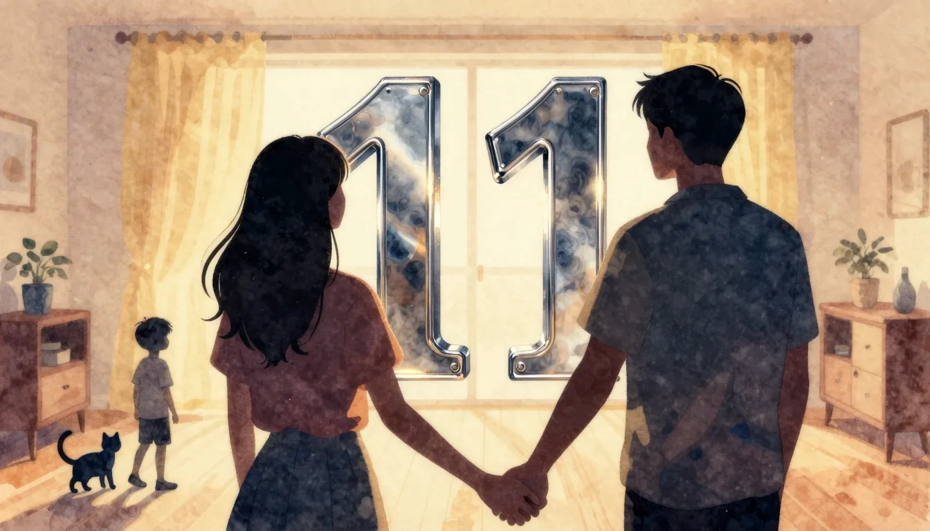 Watercolor style. A silhouette of a couple holding hands, lo...