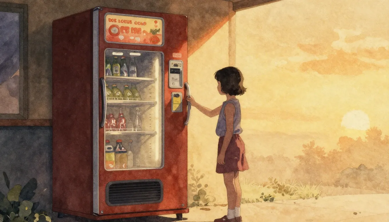 Watercolor style. A silhouette of a child standing near a vi...