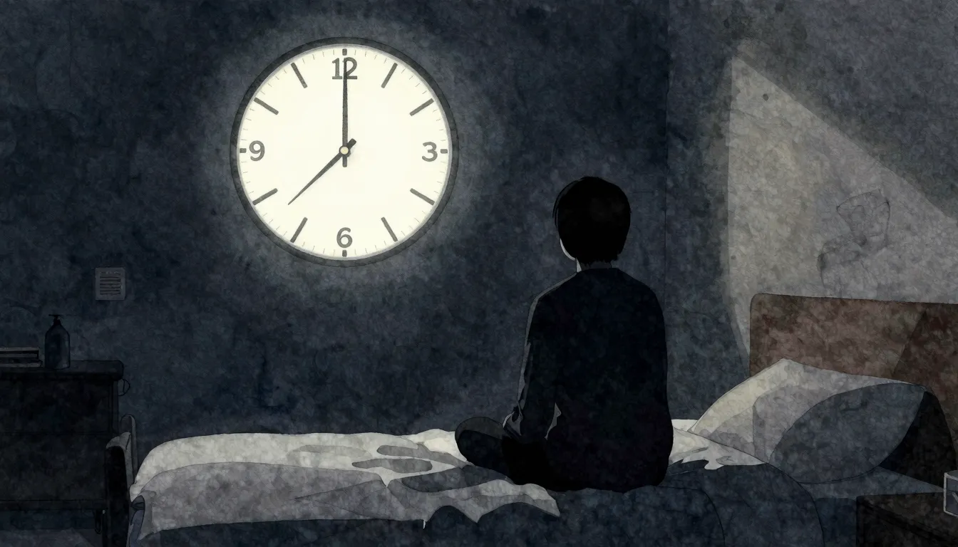 Watercolor style. Dark silhouette of a person sitting on a b...