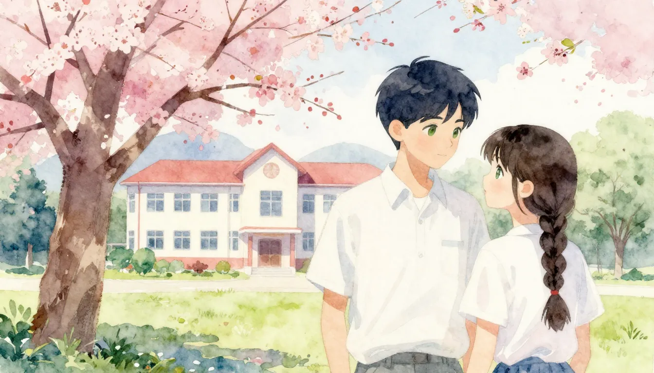 Vibrant watercolor style. A nostalgic, romantic album cover ...