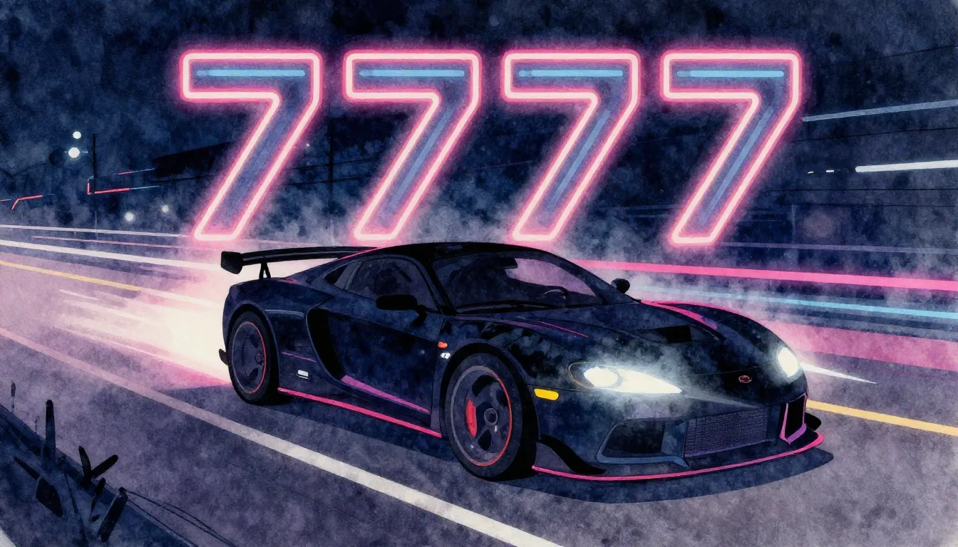 Watercolor style. Silhouette of a high-speed sports car on a...