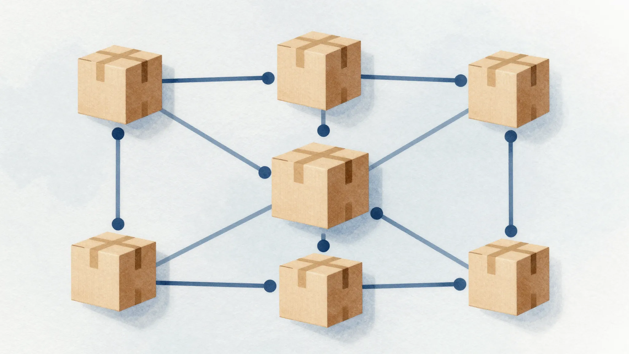 Watercolor style. Abstract representation of logistics and s...