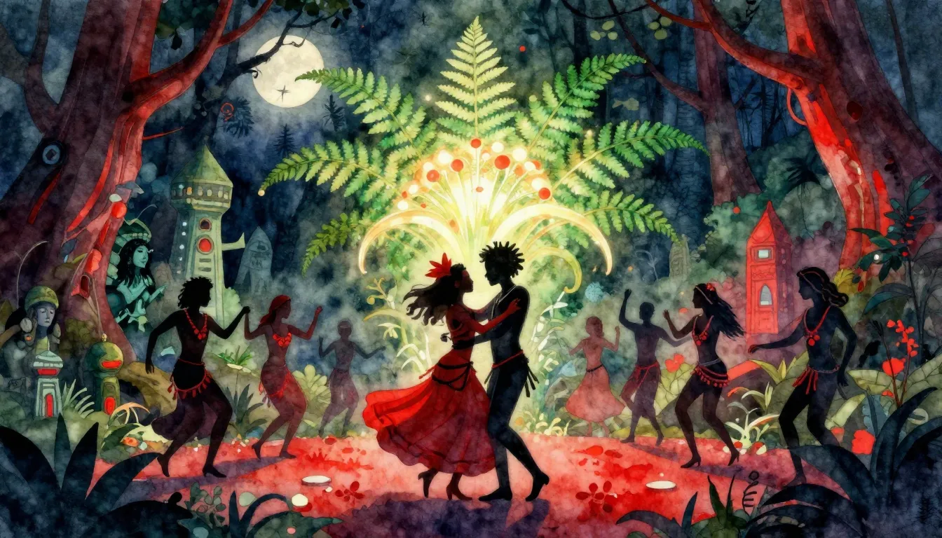 Vibrant watercolor style. Afro-Cuban dance music album cover...