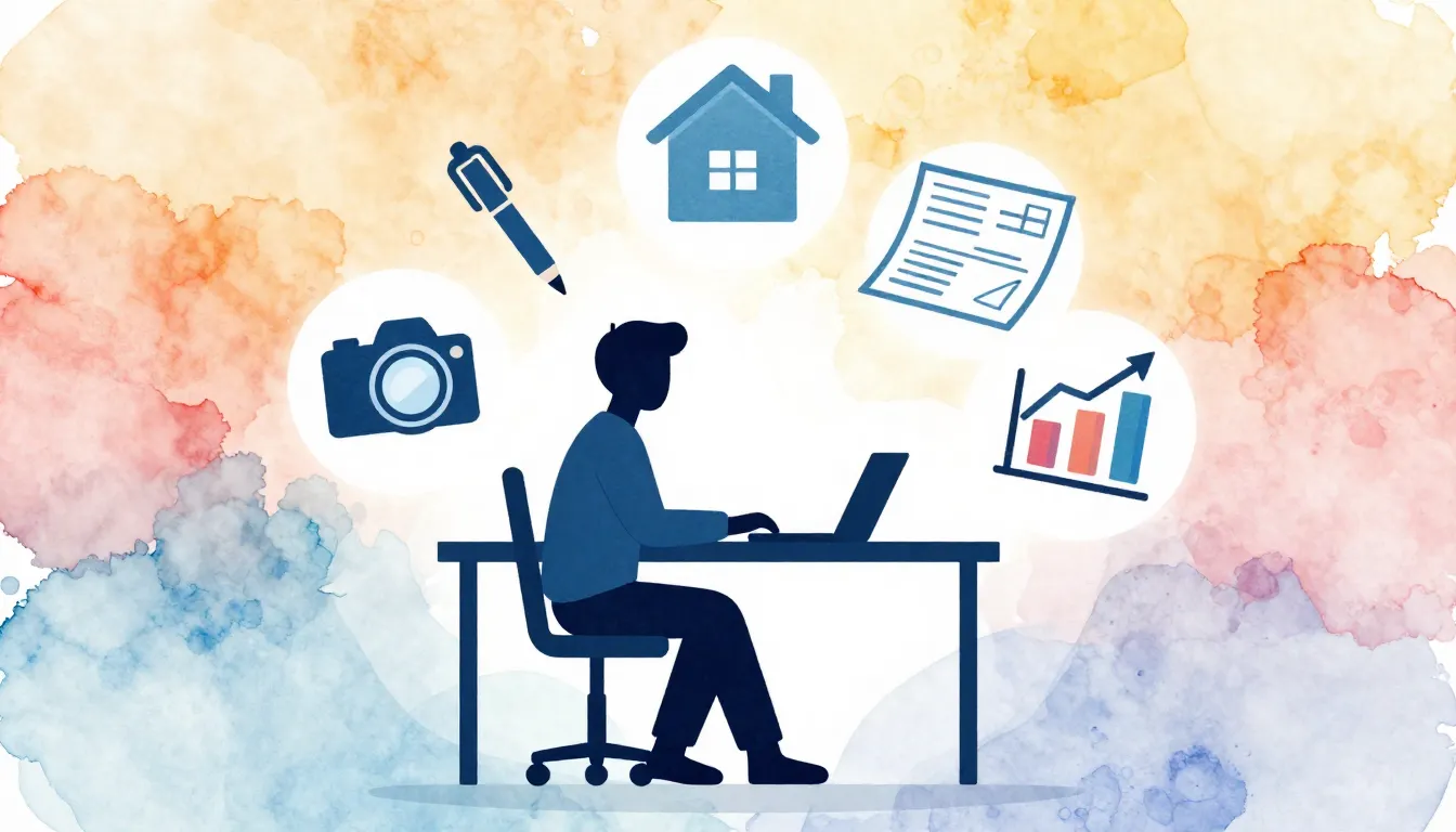 Watercolor style. A creative silhouette of a person sitting ...