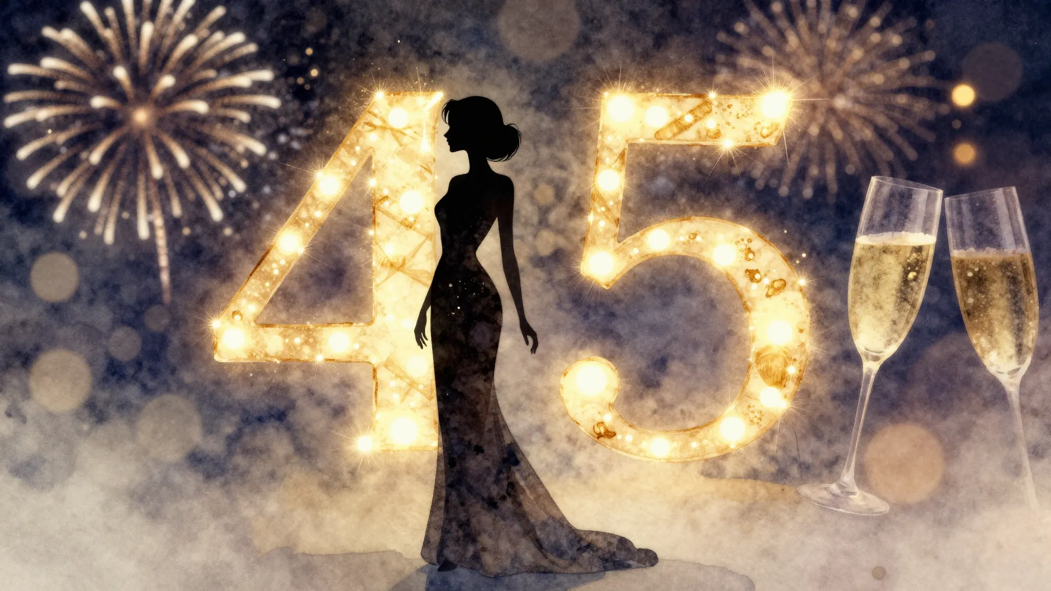 Watercolor style. Elegant silhouette of a woman in a long dr...