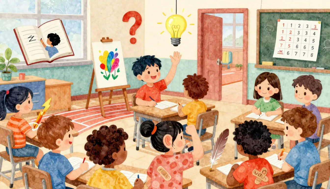 Vibrant watercolor style. Children's song. A vibrant, colorf...