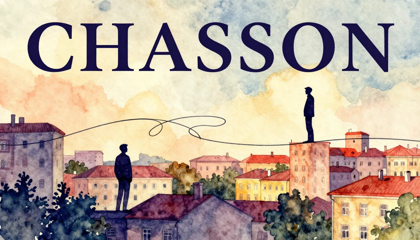 Vibrant watercolor style. Chanson album cover: two cities (P...