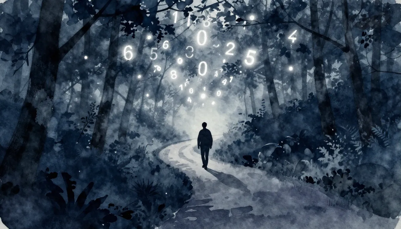 Watercolor style. Silhouette of a lonely traveler walking on...