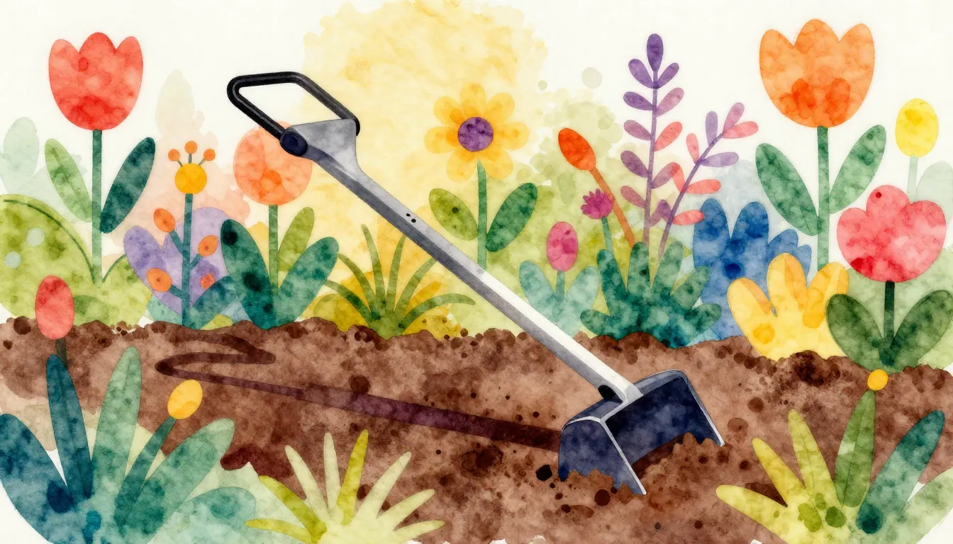 Vibrant watercolor style. A vibrant, cheerful garden scene w...