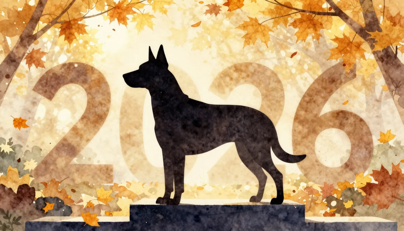 Watercolor style. A silhouette of a graceful dog standing on...