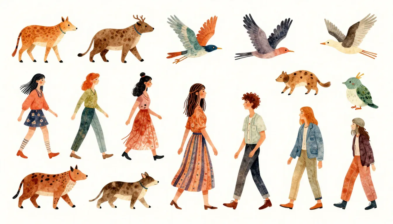 Vibrant watercolor style. Folk song album cover. Stylized, w...