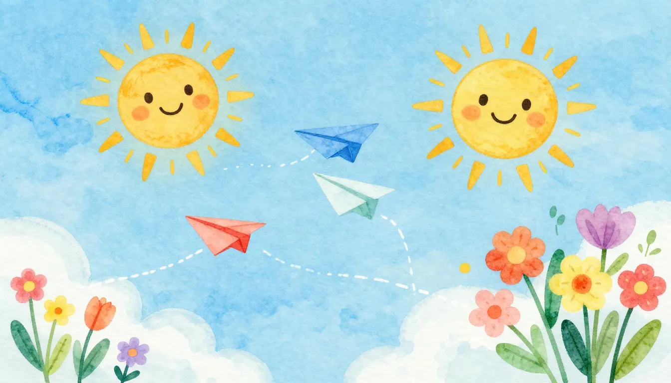 Watercolor style. A bright and cheerful illustration of a sm...