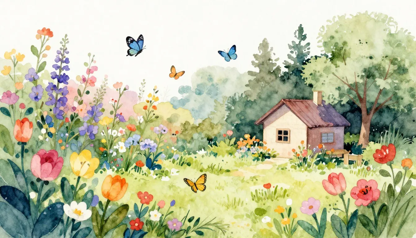 Watercolor style. A colorful illustration of a blooming spri...
