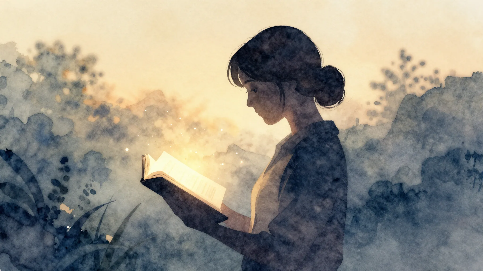 Watercolor style. Silhouette of a caring teacher holding an ...