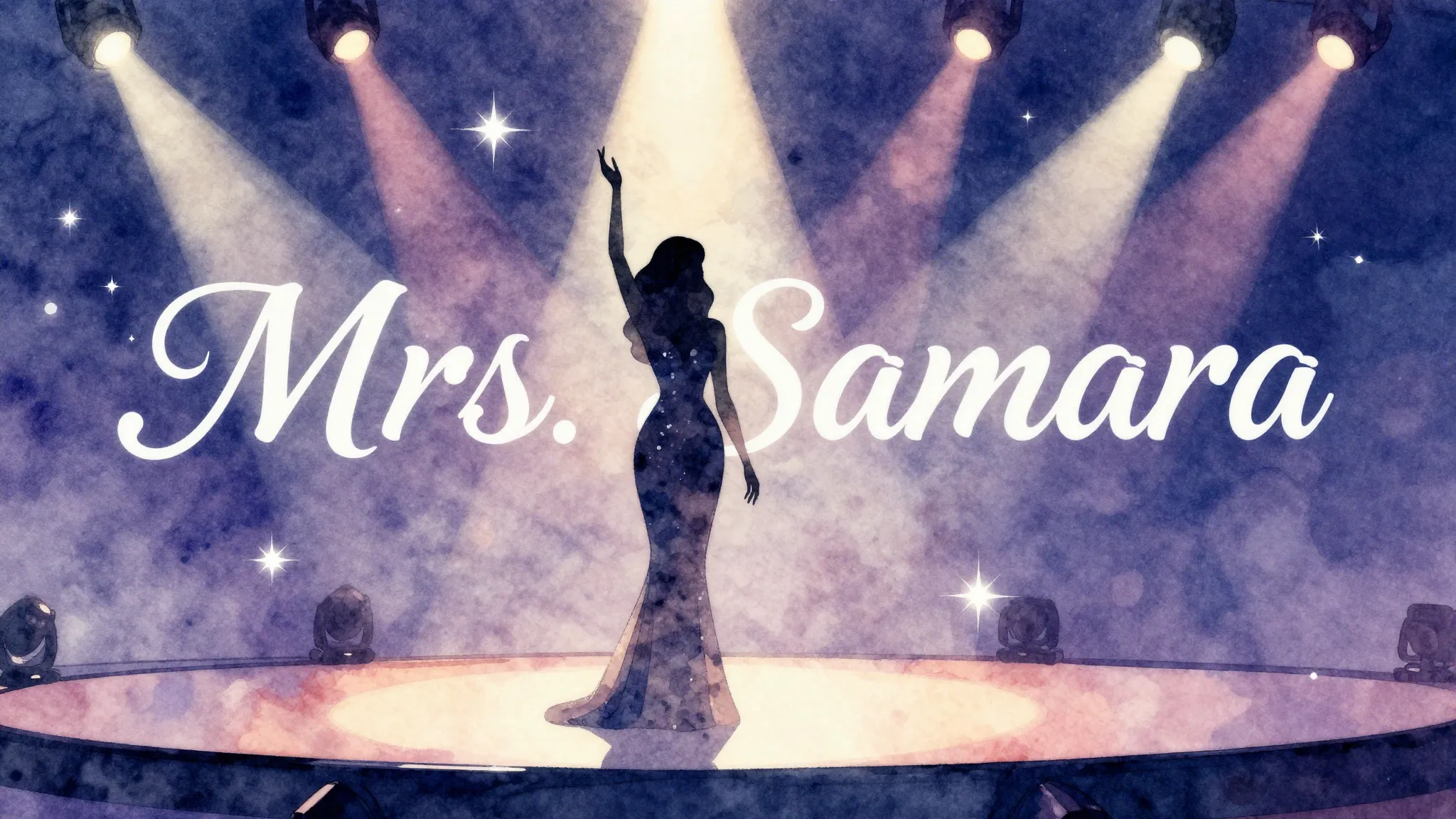 Vibrant watercolor style. R&B album cover: elegant silhouett...