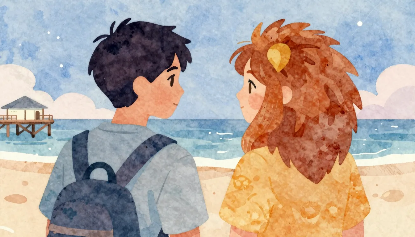 Vibrant watercolor style. A nostalgic, heartfelt song cover....