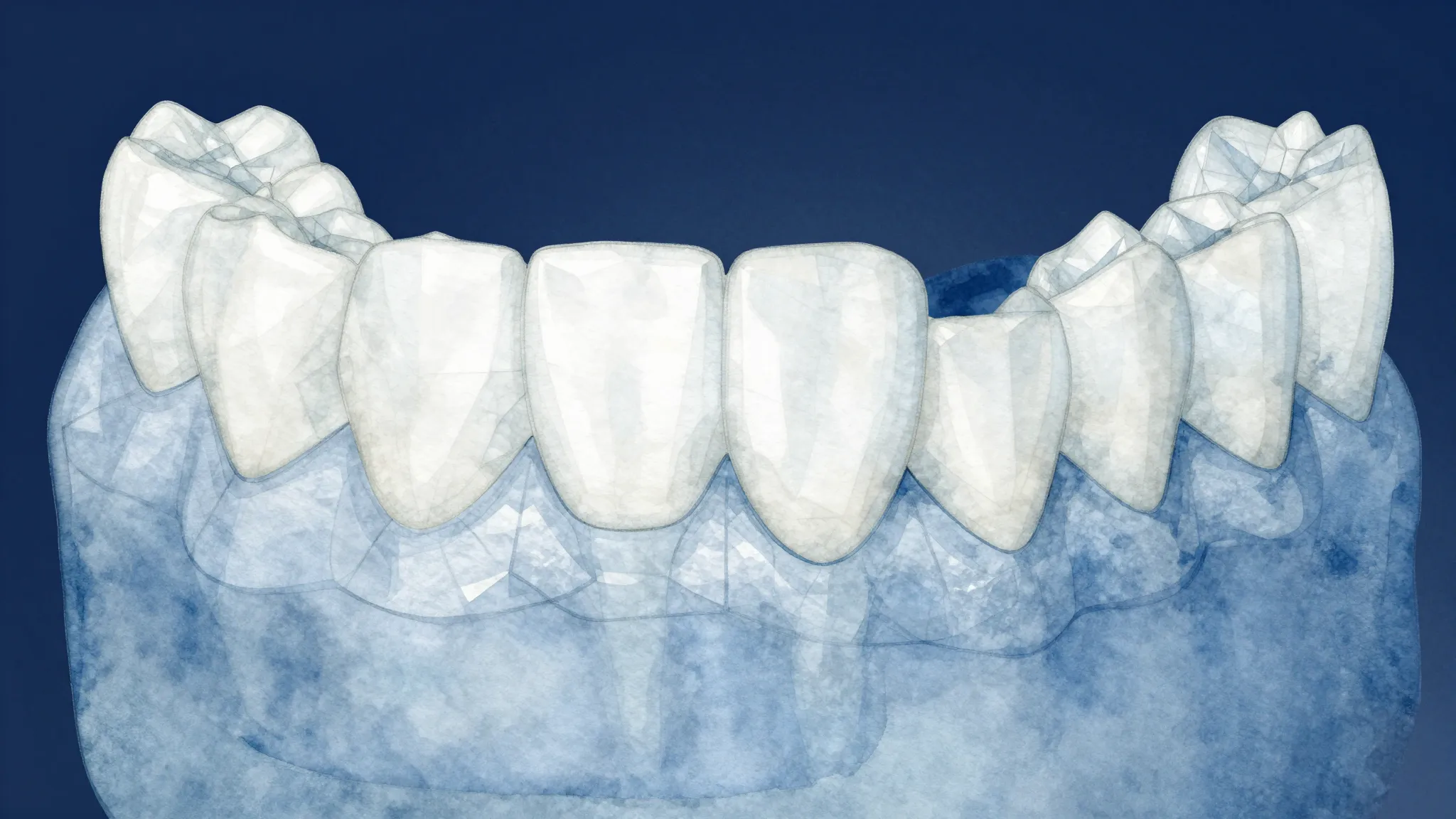 Watercolor style. Abstract schematic representation of denta...