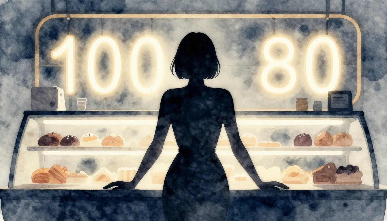 Watercolor style. A dark silhouette of a woman standing behi...