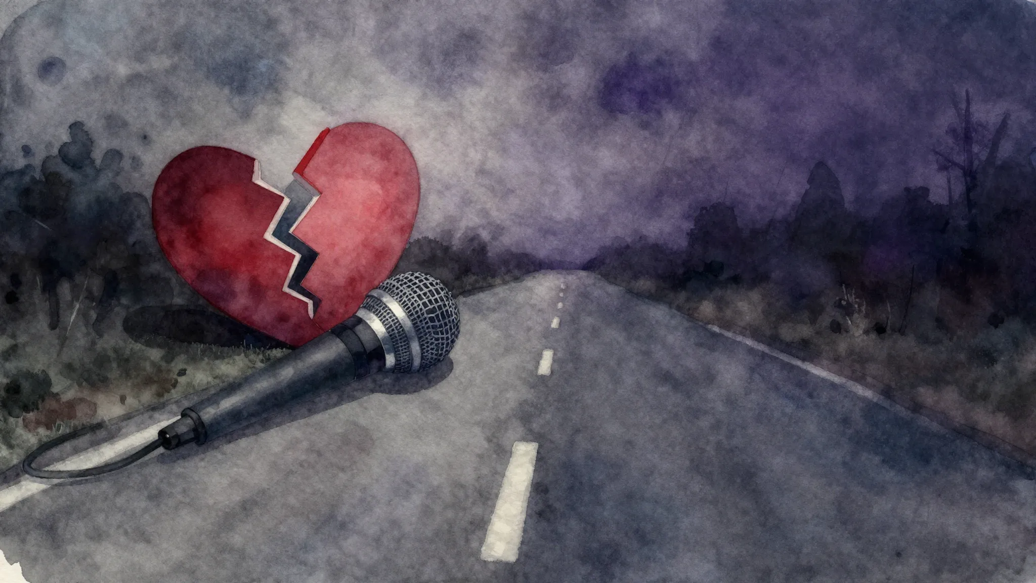 Vibrant watercolor style. Rap album cover: abstract, dark, m...