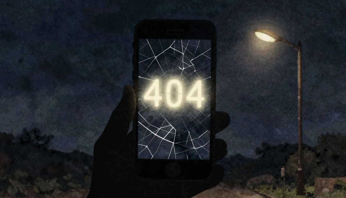 Watercolor style. Silhouette of a broken phone on a dark nig...